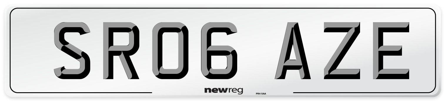 SR06 AZE Number Plate from New Reg